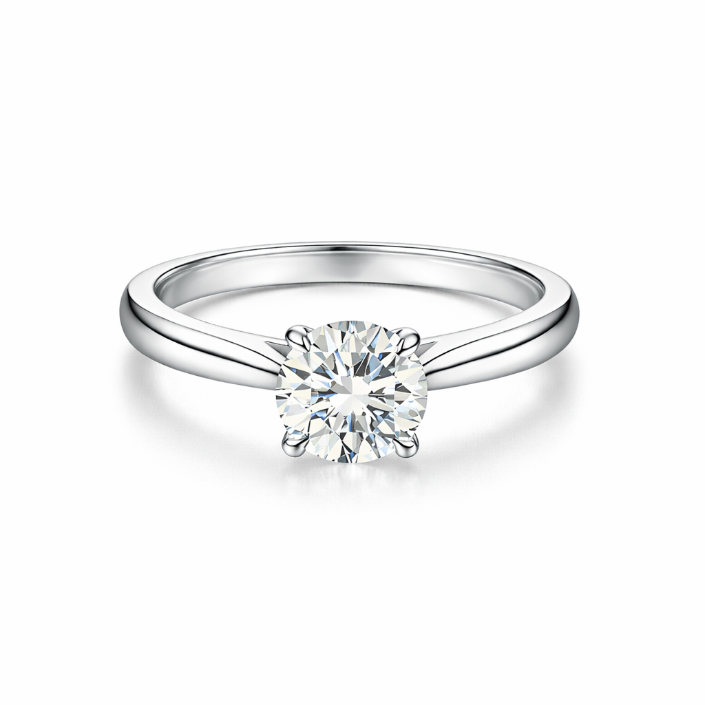 Aurora Round Solitaire Engagement Ring Moissanite/Lab Diamond