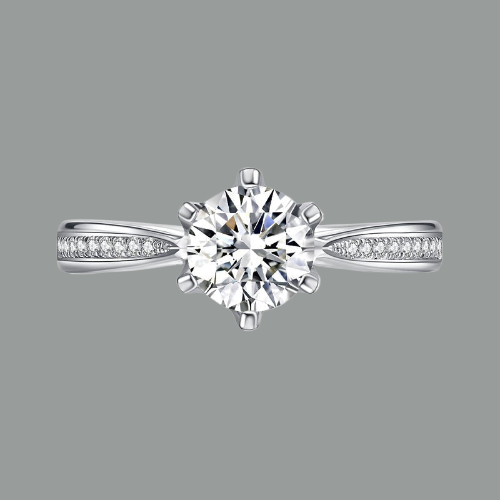 1.00ct Moissanite Diamond Engagement Ring, 925 Sterling Silver Ring