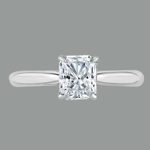 Radiant Cut Moissanite Engagement Ring, Classic Style