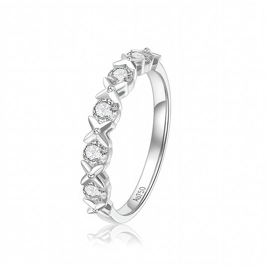 Radiant Mixed Anniversary/Wedding Band Moissanite/Lab Diamond 1ct