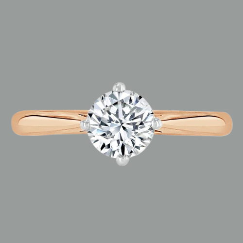Round Cut Moissanite Engagement Ring, Classic Style