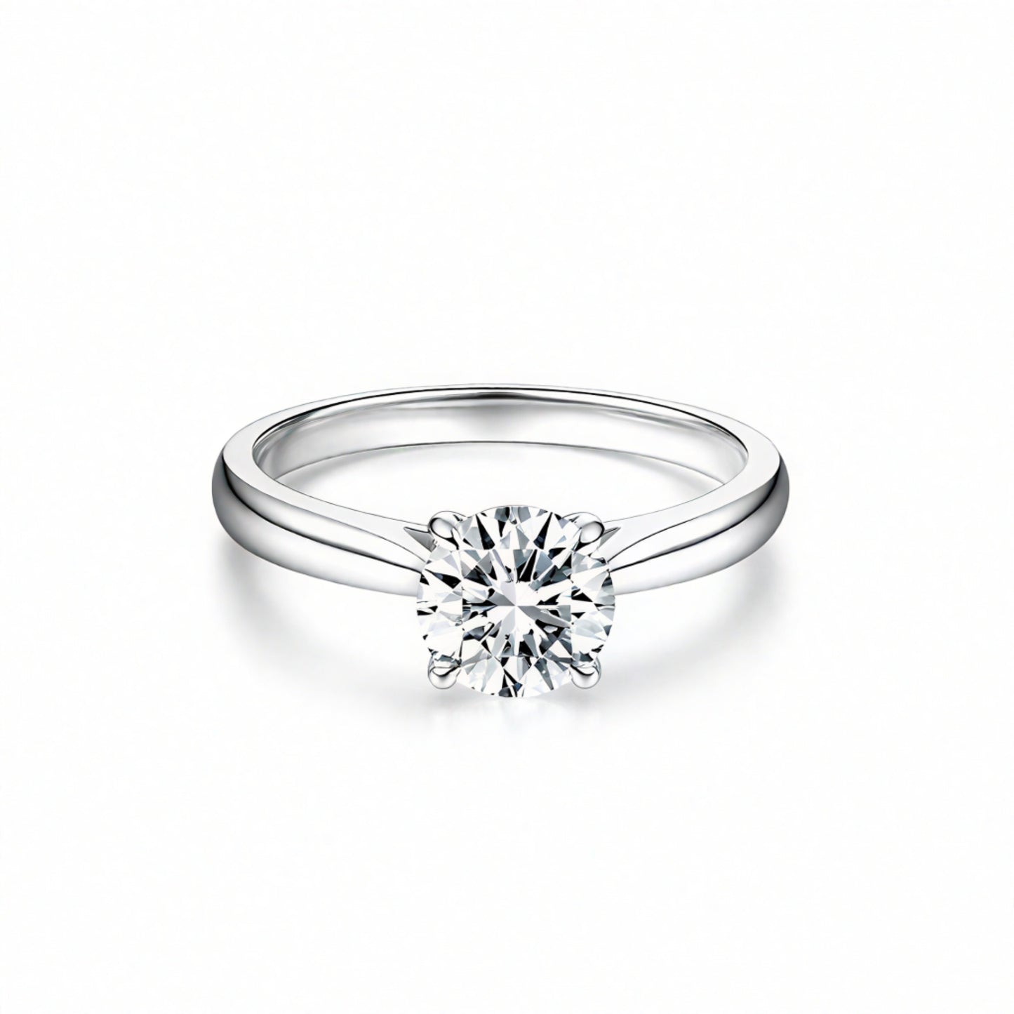 Aurora Round Solitaire Engagement Ring Moissanite/Lab Diamond