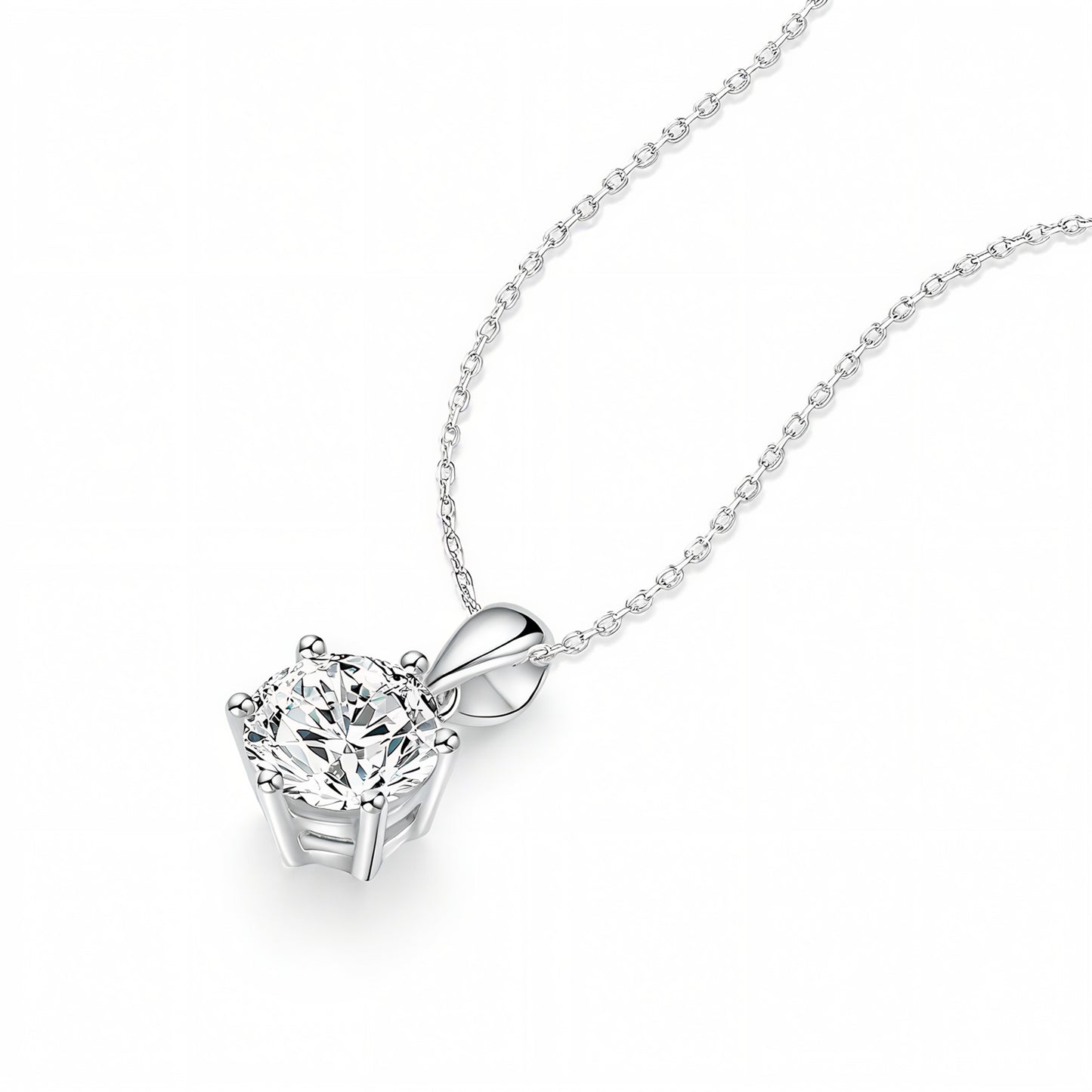 Apex Silver N1 Round Necklace Moissanite