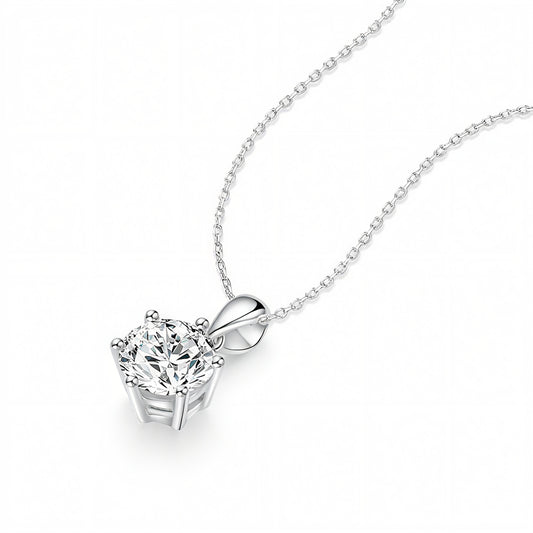 Apex Silver N1 Round Necklace Moissanite