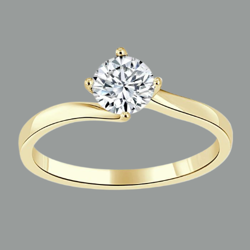 Round Cut Moissanite Engagement Ring