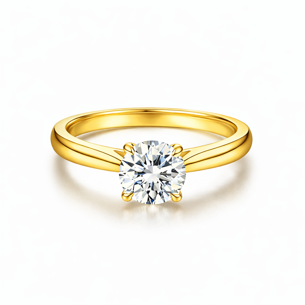 Aurora Round Solitaire Engagement Ring Moissanite/Lab Diamond