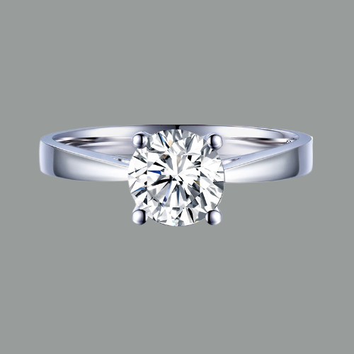 Classic Round Cut Moissanite Engagement Ring