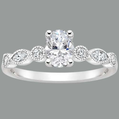 Vintage Oval Cut Moissanite Engagement Ring