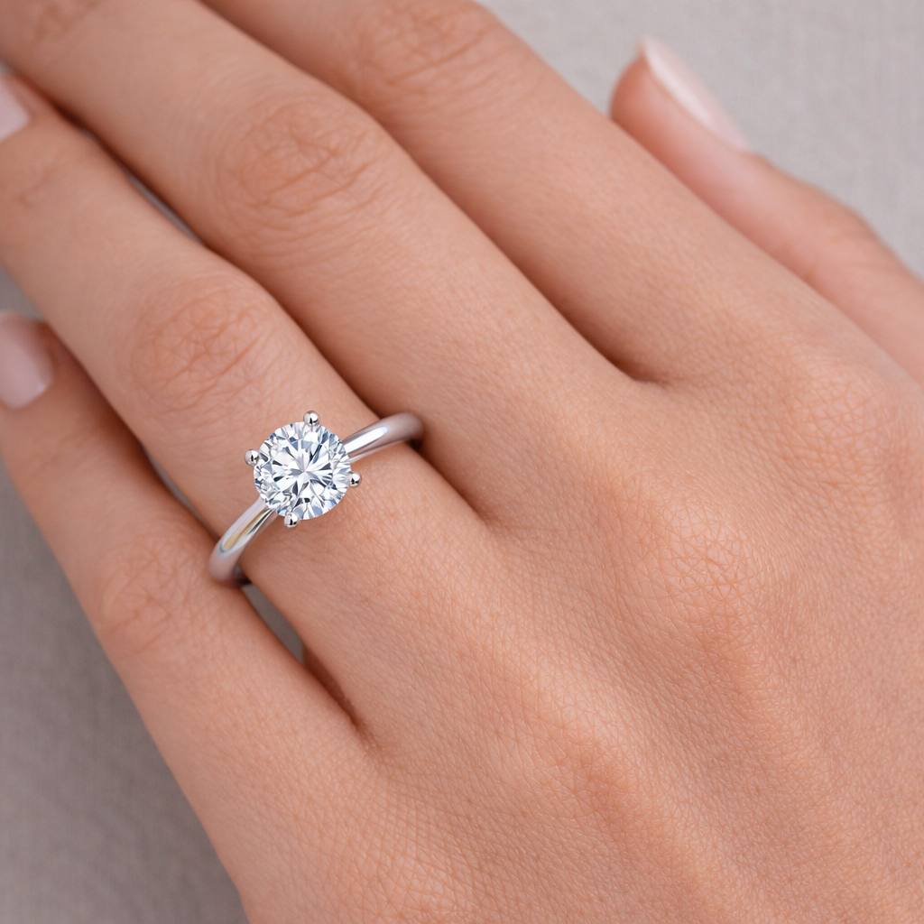 Everlight Round Solitaire Engagement Ring Moissanite/Lab Diamond