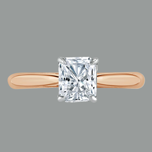 Radiant Cut Moissanite Engagement Ring, Classic Style