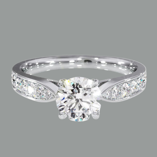 Round Cut Moissanite Engagement Ring