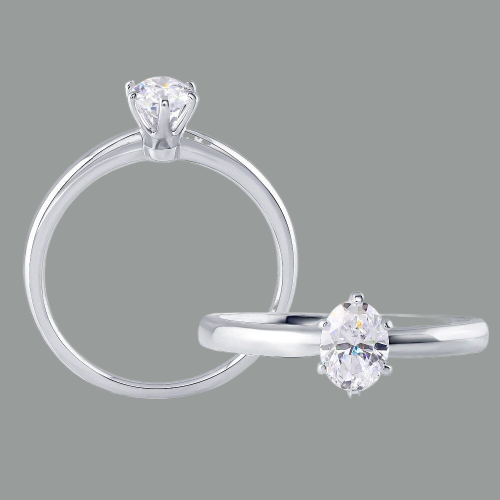 Oval Cut Moissanite, Classic Engagement Ring