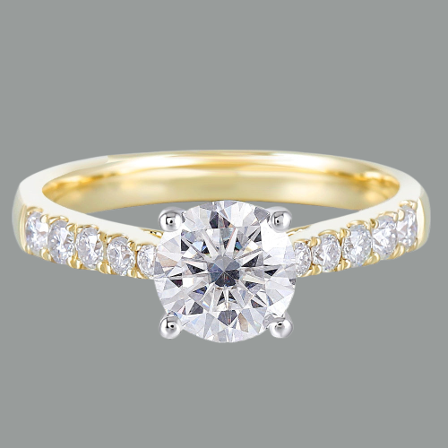 Round Cut Moissanite Classic Engagement Ring