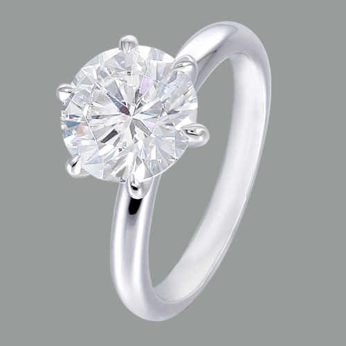 Round Cut Moissanite Engagement Ring, Classic 6 Claw Setting