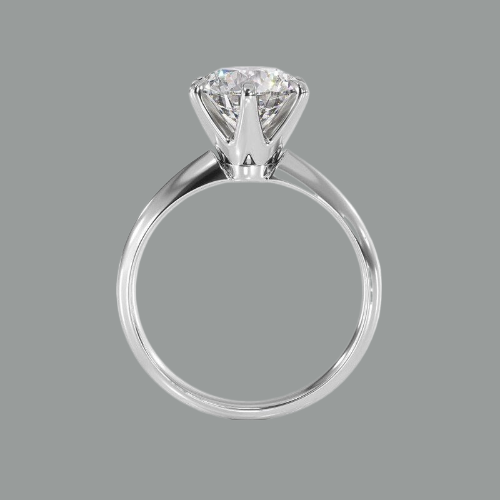 Round Cut Moissanite Engagement Ring, Classic Design