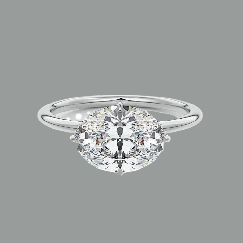 Oval Cut Hidden Halo Moissanite Engagement Ring