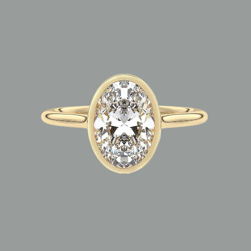 Oval Cut Modern Moissanite Engagement Ring