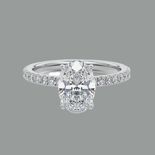 Oval Vintage Floral Bezel Moissanite Engagement Ring