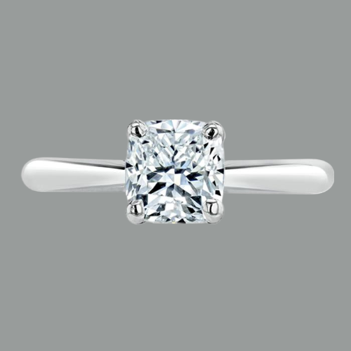 Cushion Cut Moissanite Engagement Ring, Classic Style