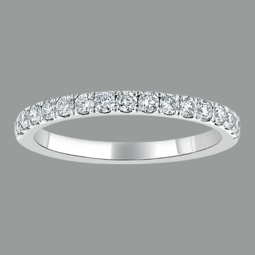 0.55ct Wedding Band, Delicate Half Eternity Ring, 2.00mm Wide