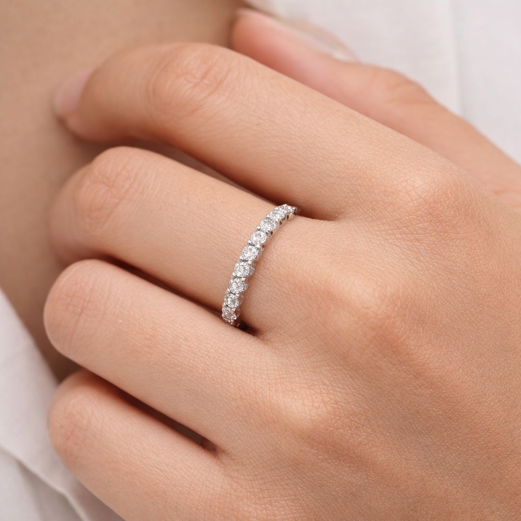 Opulence Round Anniversary/Wedding Band Moissanite/Lab Diamond 1ct