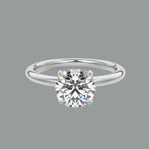 Round Cut Classic Moissanite Engagement Ring