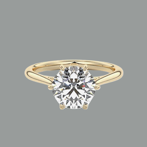 Round Cut Classic 6 Claw Moissanite Ring
