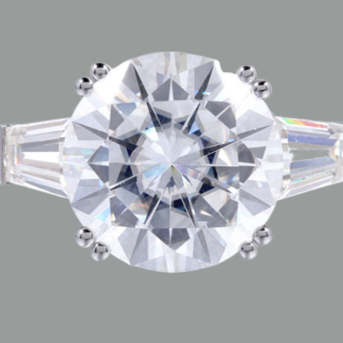 8.00ct Round Cut Moissanite, Classic Engagement Ring