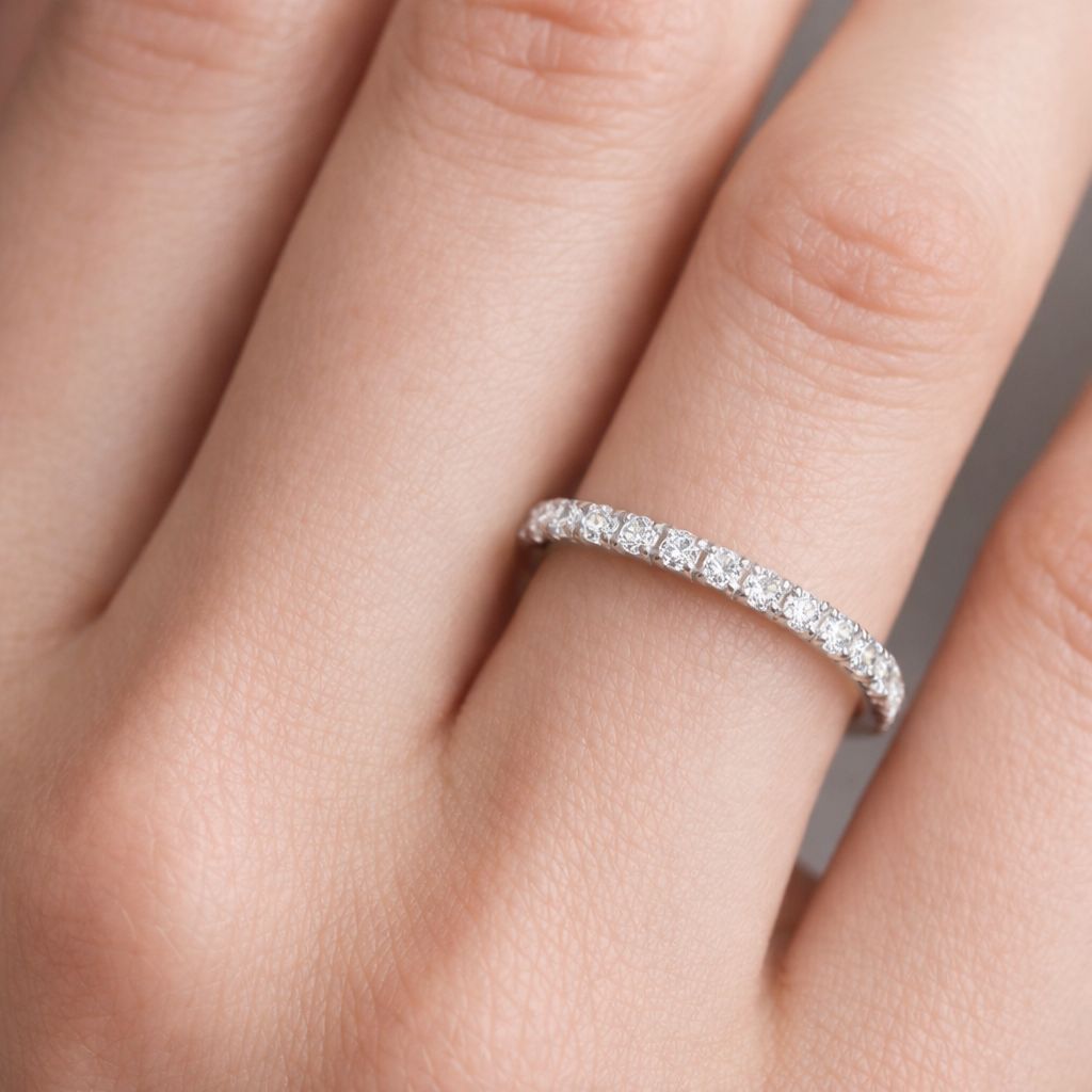 Infinity Round Anniversary/Wedding Band Moissanite/Lab Diamond 1ct