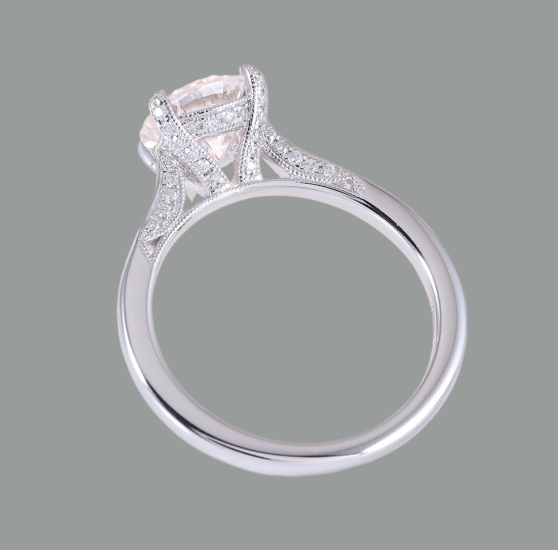 Classic Round Cut Moissanite Engagement Ring