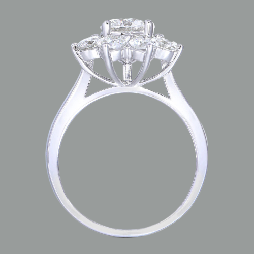 Daisy Cluster, Round Cut Moissanite, 1.00ct Centre Stone