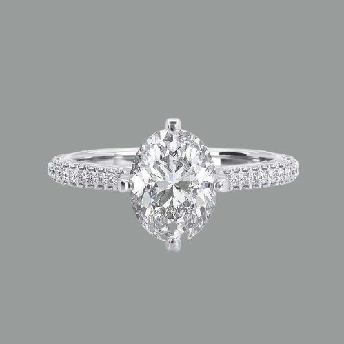 Oval Cut Moissanite, Classic Engagement Ring