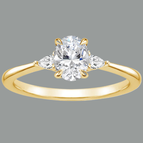 Vintage Oval Cut Moissanite 3 Stone Engagement Ring