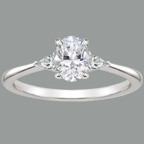 Vintage Oval Cut Moissanite 3 Stone Engagement Ring