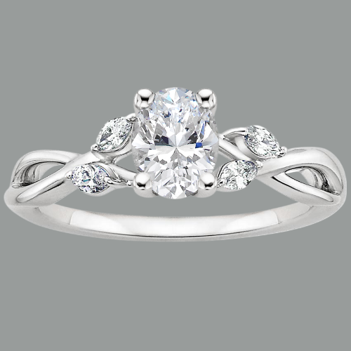 Oval Cut Moissanite Engagement Ring, Classic Style