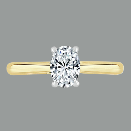 Oval Cut Moissanite Engagement Ring, Classic Design