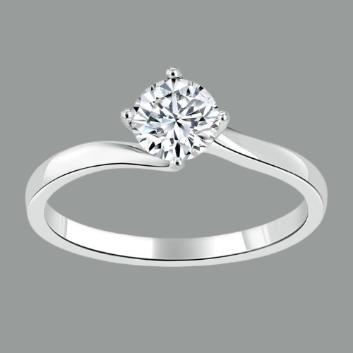 Round Cut Moissanite Engagement Ring