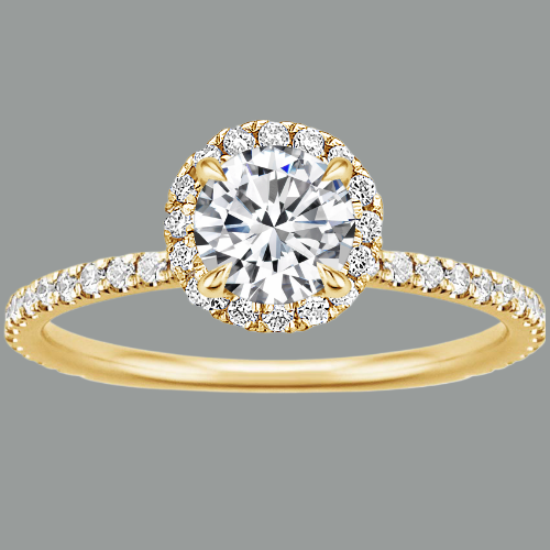 Classic Round Cut Moissanite Halo Engagement Ring