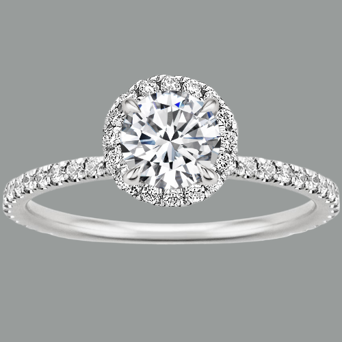 Classic Round Cut Moissanite Halo Engagement Ring