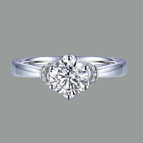 Vintage Round Cut Moissanite Engagement Ring