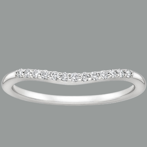 Delicate Curved Half Eternity Ring